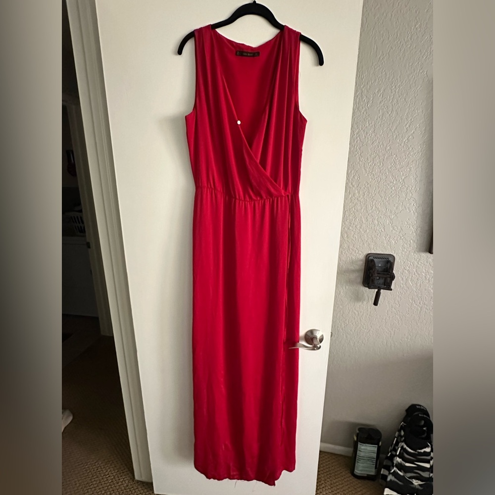 Zara Vibrant Red Maxi Jumpsuit